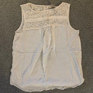 White Pleated Tank Top